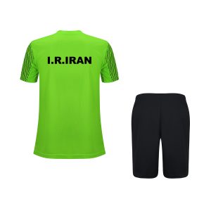 ست تیشرت و شورت کشتی رنگ سبز | طرح اتحادیه جهانی کشتی (UWW) tsh22g3