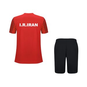 ست تیشرت و شورت رسمی تیم ملی کشتی | طرح همراه اول رنگ قرمز tsh22r