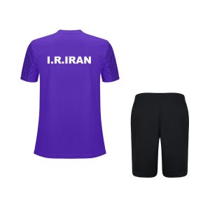 ست تیشرت و شورت کشتی رنگ بنفش | طرح اتحادیه جهانی کشتی (UWW) tsh22b6